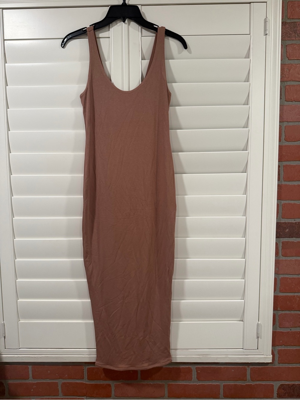 naked wardrobe Mauve-Taupe Scoop Neck Maxi Dress